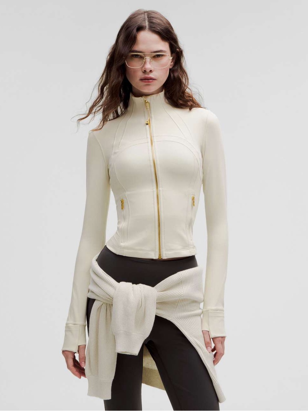 Lululemon Define Cropped Jacket *Nulu - Bone / Gold - 8